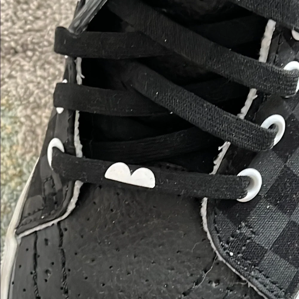 🖤NEW CUSTOM—Vans Sk-8 Camo/Leather Hi-Top Sneakers Checkered Detail—(Size 7)🖤 - Picture 3 of 9